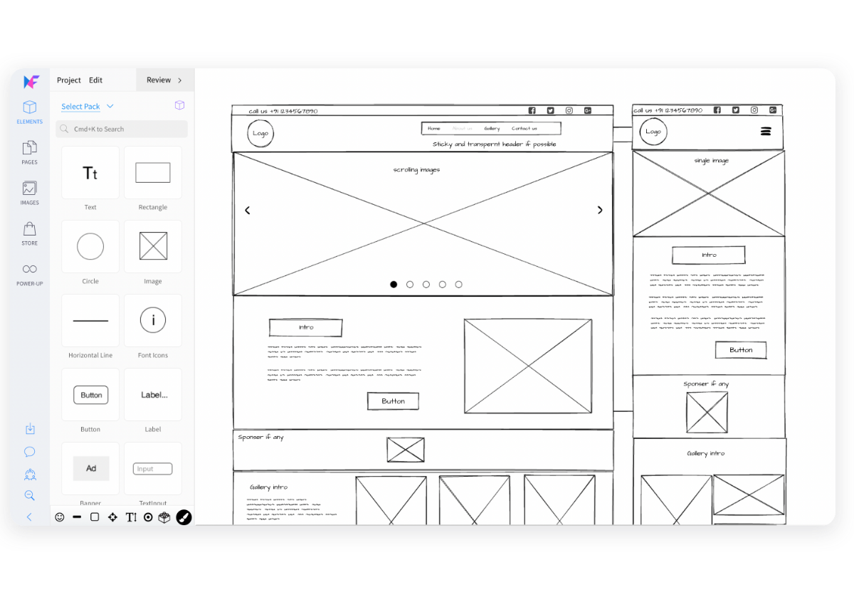 using sketch or balsamiq wireframes